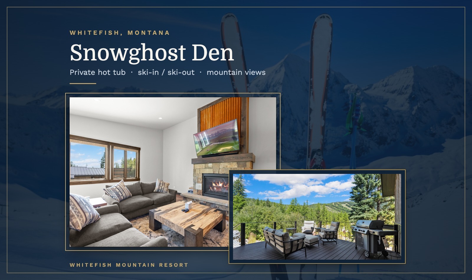 Snow Ghost Den -Beautiful Ski-in Ski-out 3BD 2.5BA Home With Private Hot Tub